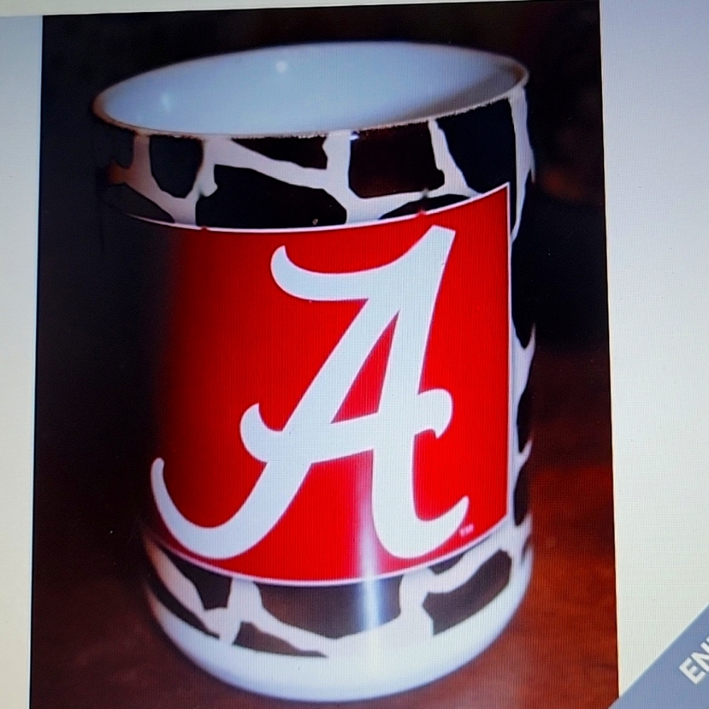 Alabama Crimson Tide 15oz ceramic mug cup giraffe print microwave dishwasher New